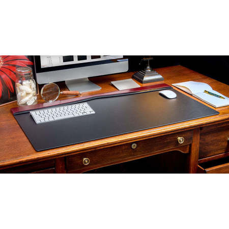 Dacasso Burgundy Leather 34" X 20" Top-Rail Desk Pad PR-7021